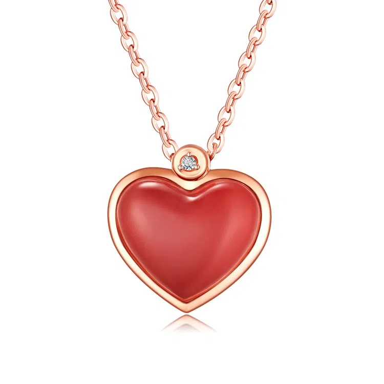 佐卡伊 爱心一款两戴国风国潮小众轻奢天然 玛瑙 项链 女款