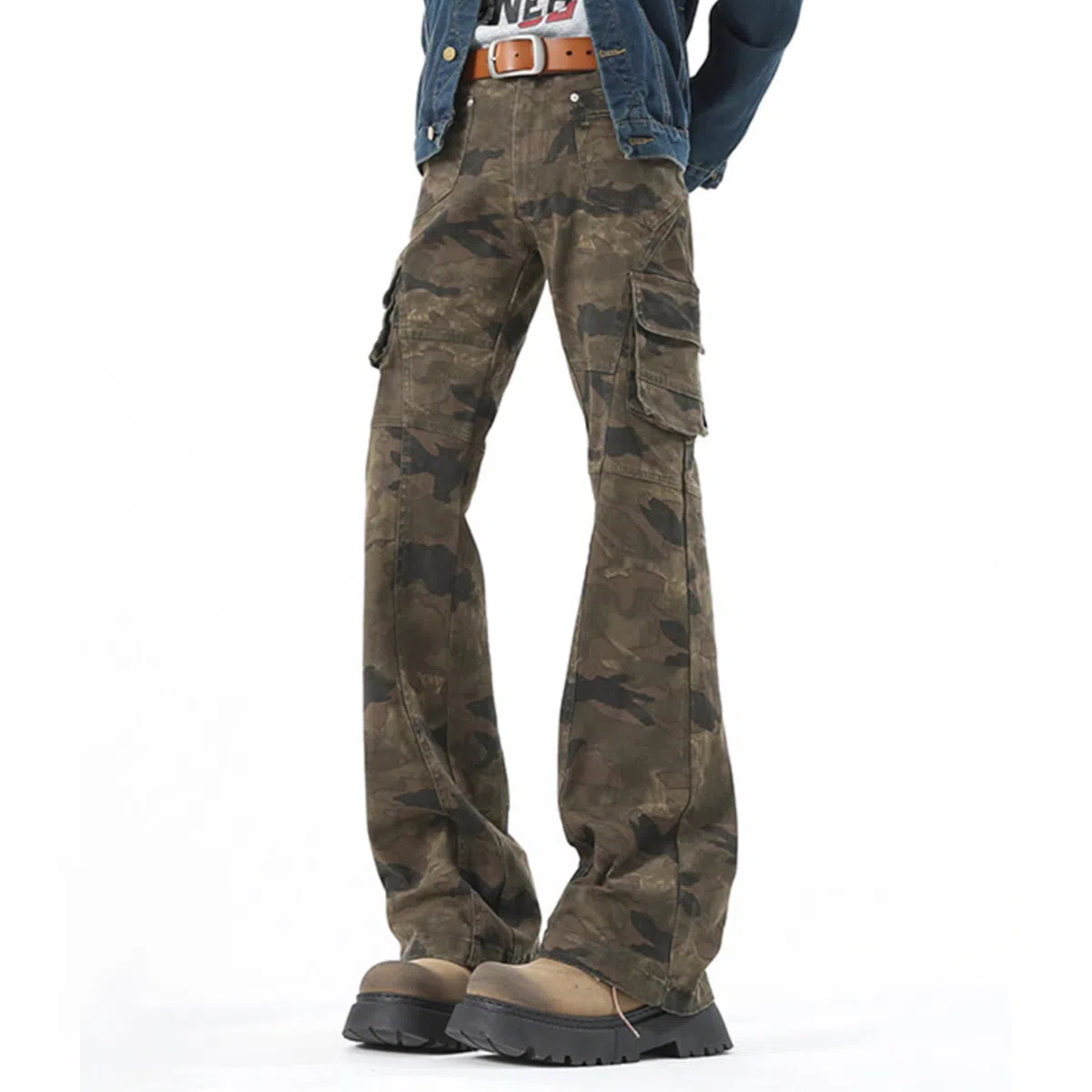 布客行 美式复古高街风多口袋舒适百搭长裤牛仔裤 男女同款