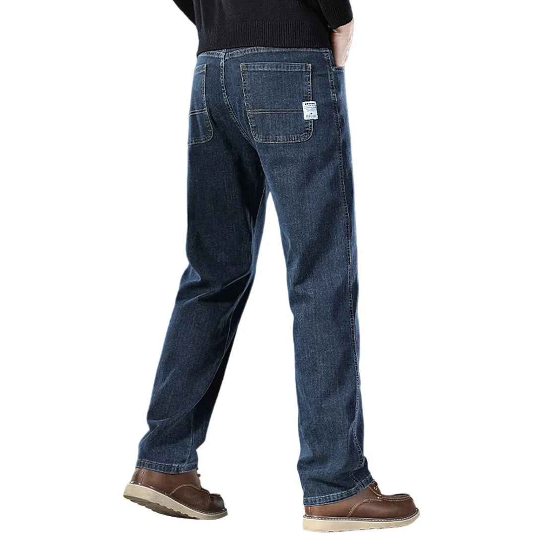 顶峰保罗 无性别主义美式高街潮牌垂感水洗做旧宽松直筒薄款休闲时尚百搭长裤子高端设计感牛仔裤 男女同款