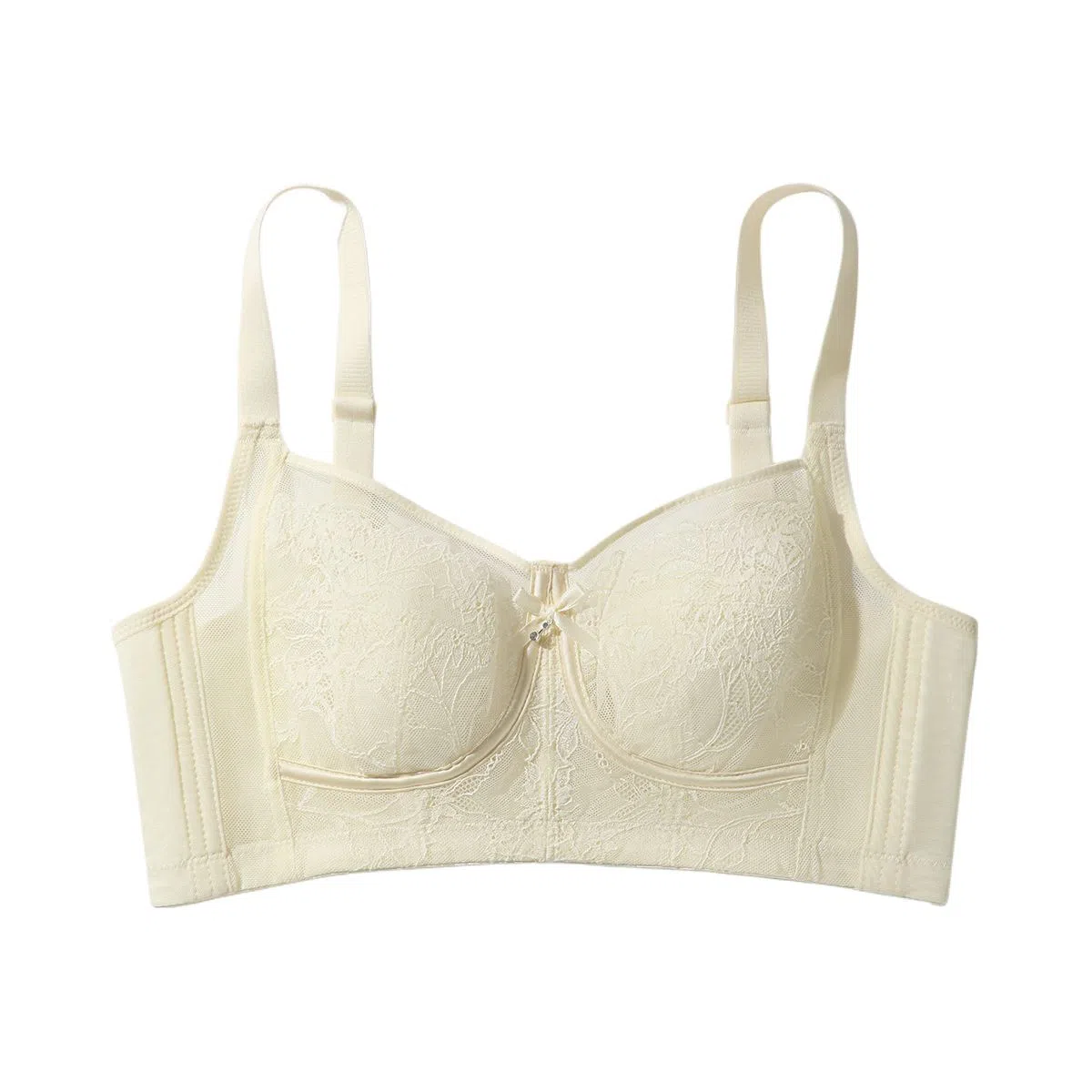 欧迪芬 蕾丝轻薄透气兔耳杯上托聚拢防下垂收副乳大胸显小调整型夏季清凉感文胸 女款