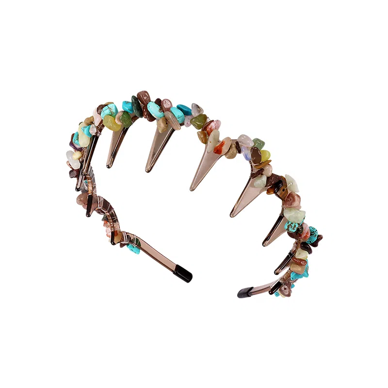 芒果饰品 多巴胺彩色波浪带齿发箍 亚克力 头箍 女款