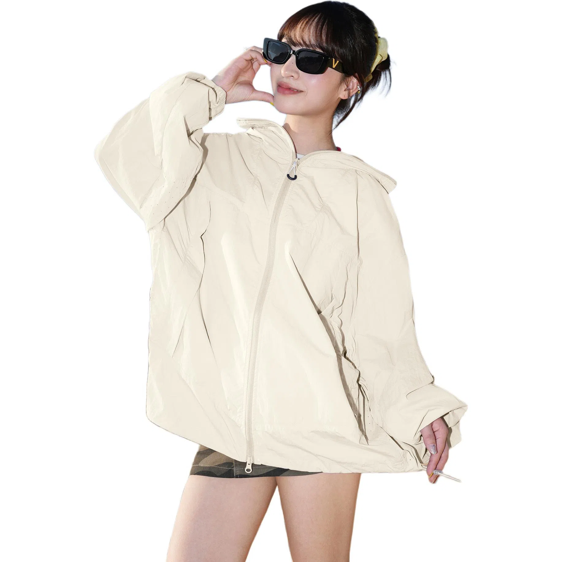 黑恐龙 户外冰丝钓鱼服运动休闲百搭宽松柔软亲肤时尚连帽 透气速干防晒服 男女同款