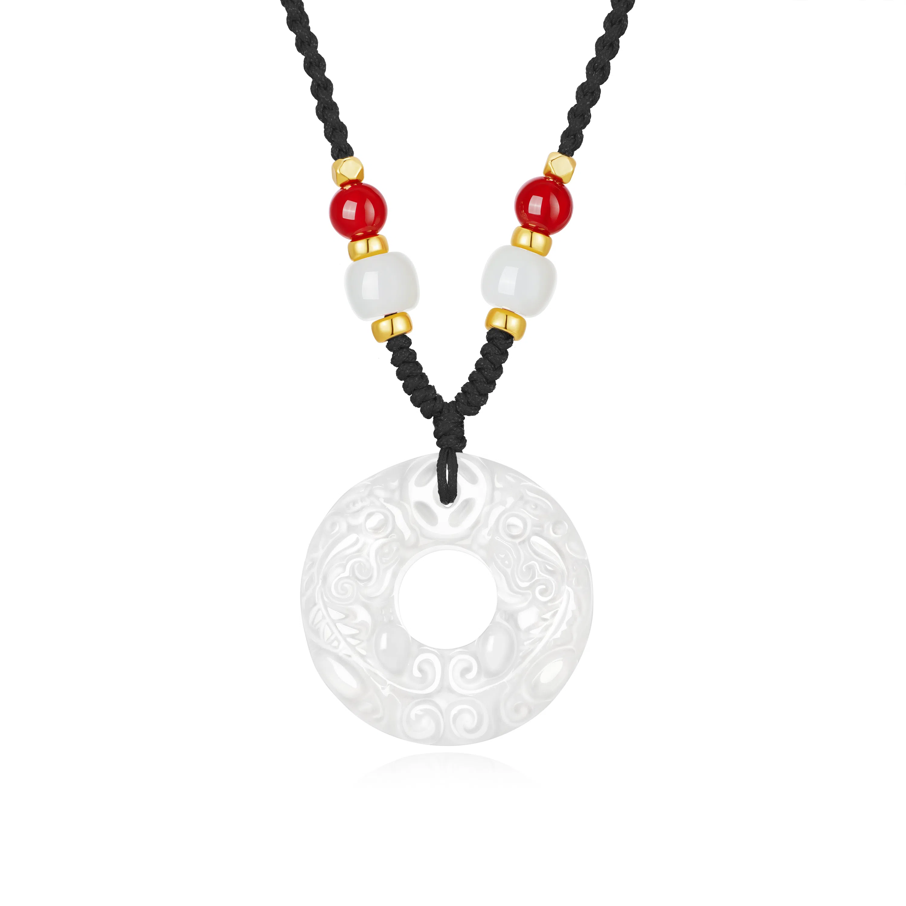 【岁岁年年】中国黄金 央创时尚 貔貅平安扣国潮新中式 招财吞金小众百搭精致礼盒天然 玉髓 玉石项链 男女同款情侣款