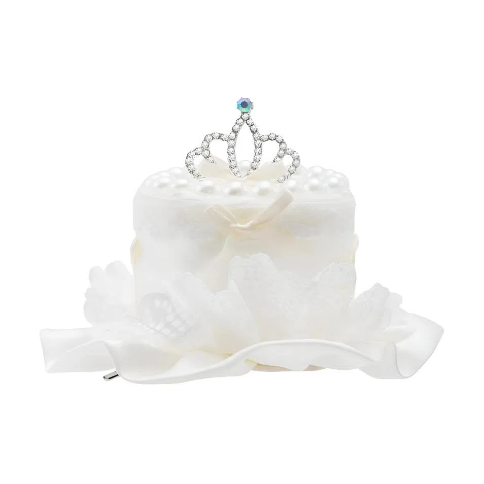 希铃 超级甜心生日蛋糕蕾丝花边侧边鸭嘴夹 棉麻 发夹 女款