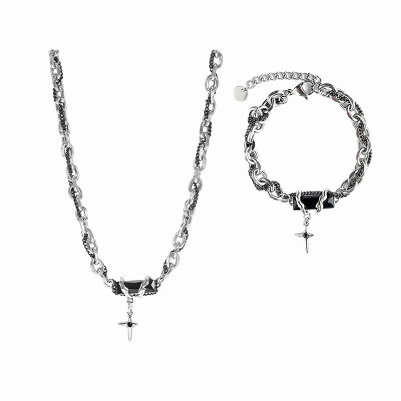 琅风 嘻哈时尚暗黑骑士潮酷 钛钢 项链 男款