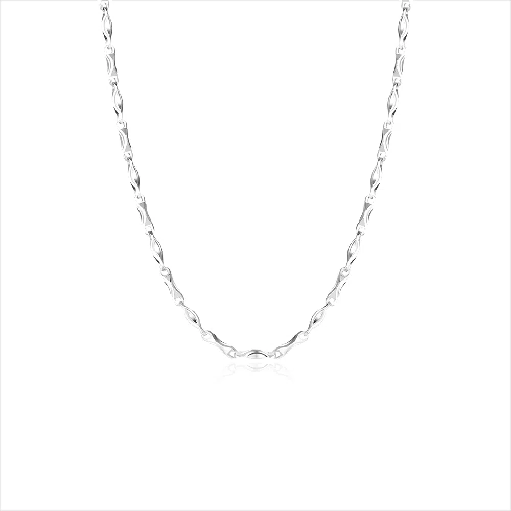 【S999足银纯银】六桂福 元宝链个性素链无吊坠 嘻哈街头中性风冷淡风简约设计小众高级感锁骨链 福韵金 招财好运 首饰 礼盒项链 男款