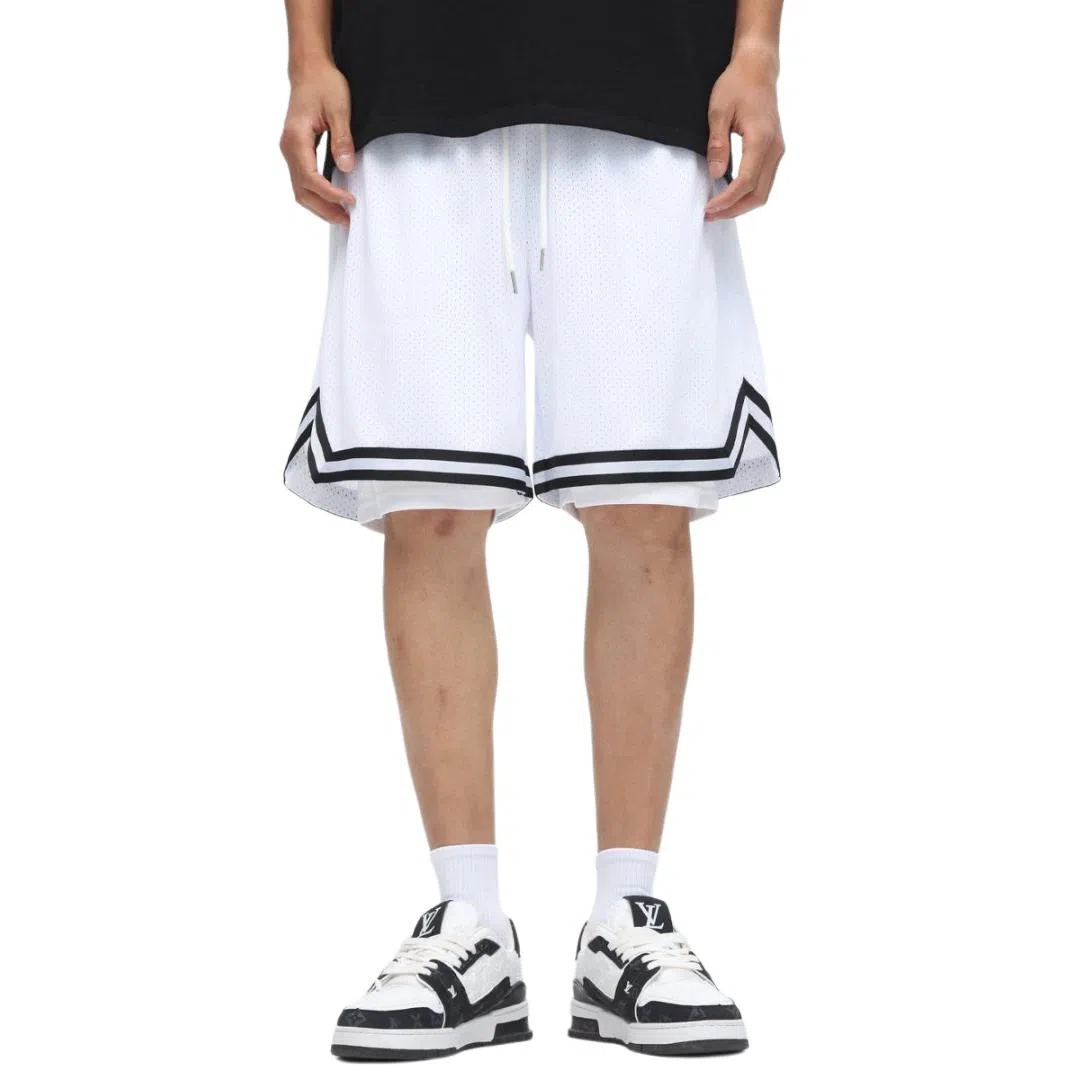 物质公式 美式复古街头风冰丝透气网孔设计自带内衬防走光柔软舒适痞帅炸街百搭篮球裤 男女同款