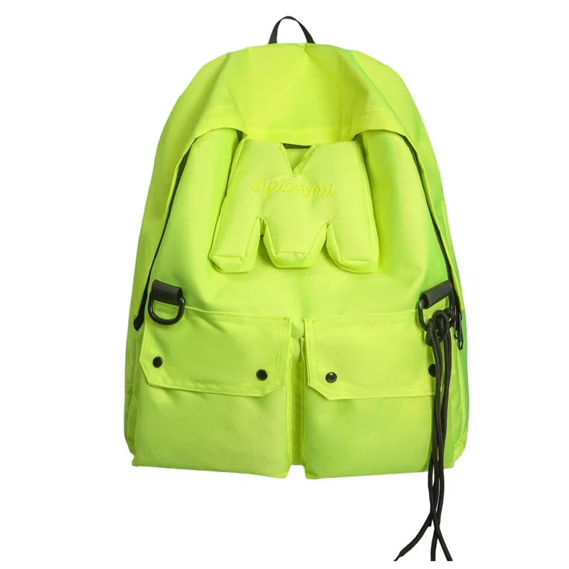 行途 高颜值大容量小众百搭设计旅行背包简约旅行书包 尼龙 双肩包 常规 男女同款情侣款 黄色/荧光绿/荧光粉