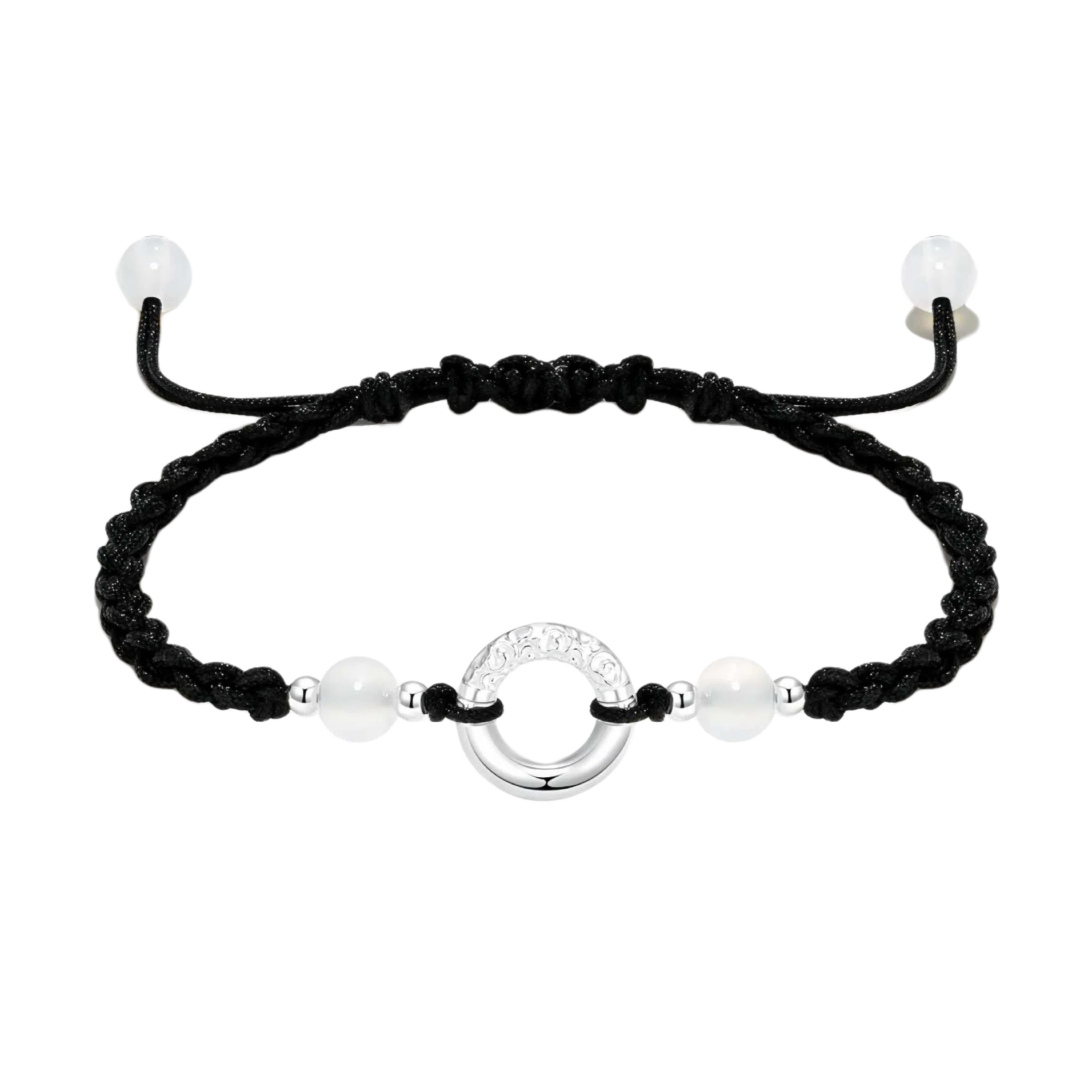 【S999足银平安扣】 色菲尔 新中式祥云转运珠 小众设计国潮顺遂幸运日常通勤出行约会百搭可调节手饰#好运玄学 编绳 手绳 男女同款情侣款