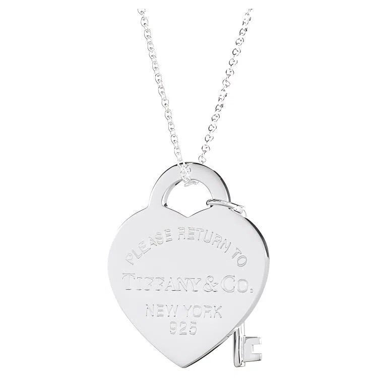 Tiffany & Co. Heart Key Pendant Necklace