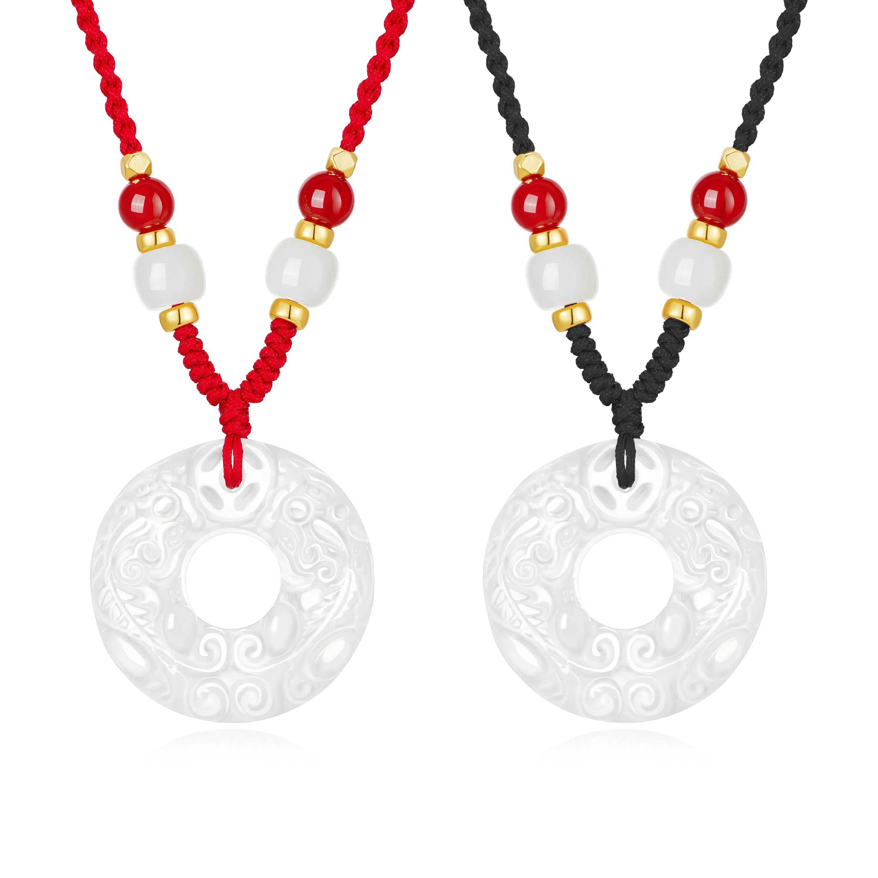 【岁岁年年】中国黄金 央创时尚 貔貅平安扣国潮新中式 招财吞金小众百搭精致礼盒天然 玉髓 玉石项链 男女同款情侣款