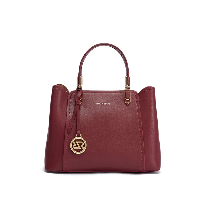 红蜻蜓 经典复古 大容量凯莉包 牛皮 手提包 中号 女款 多色