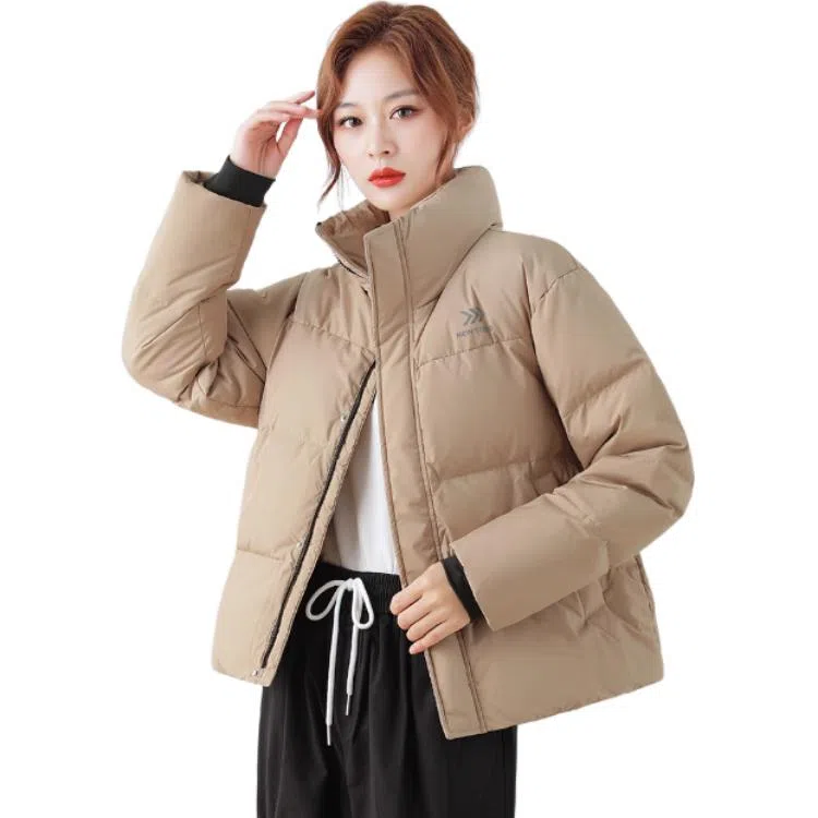 鸭鸭 加厚纯色立领短款羽绒服 女款