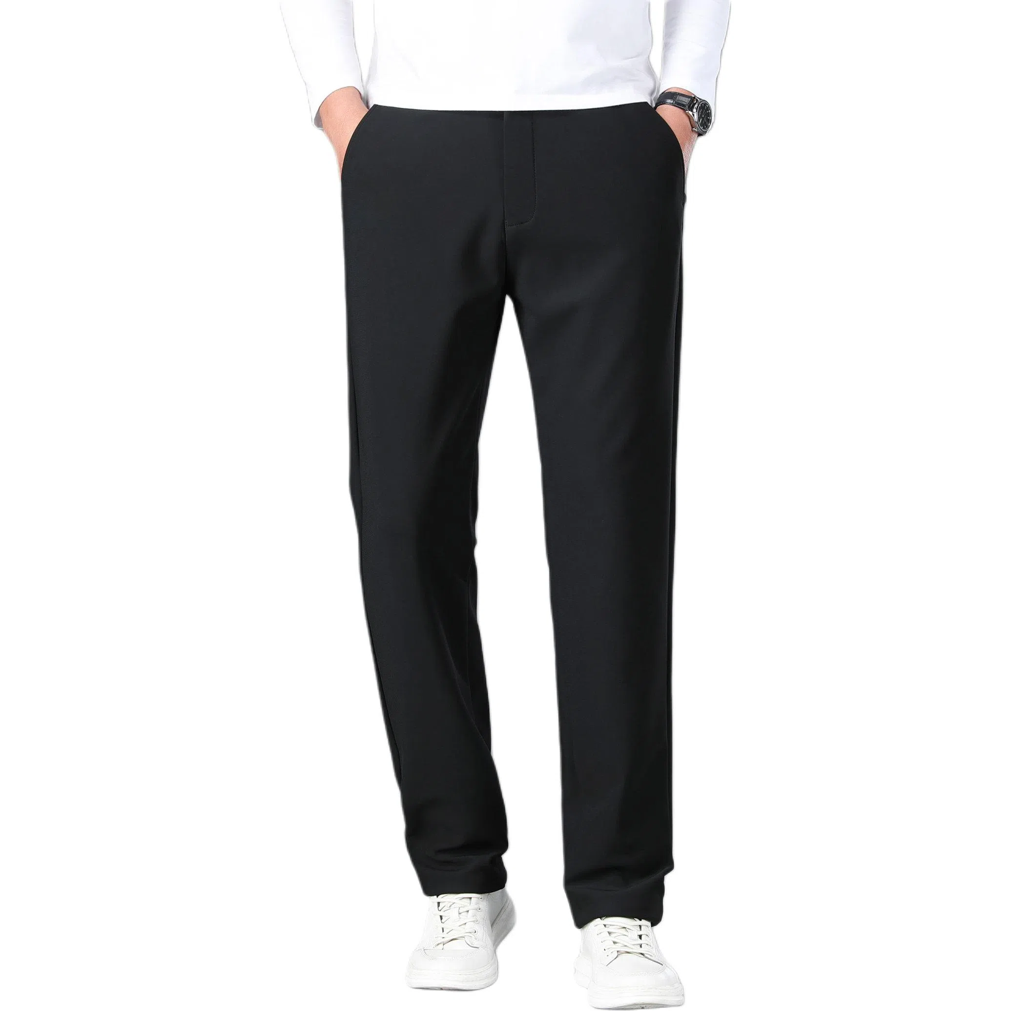 金盾 加绒透气修身高弹力休闲裤 男款