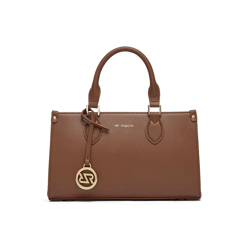 红蜻蜓 气质高雅高级时尚 牛剖层皮革 戴妃包手提包 中号 女款 多色