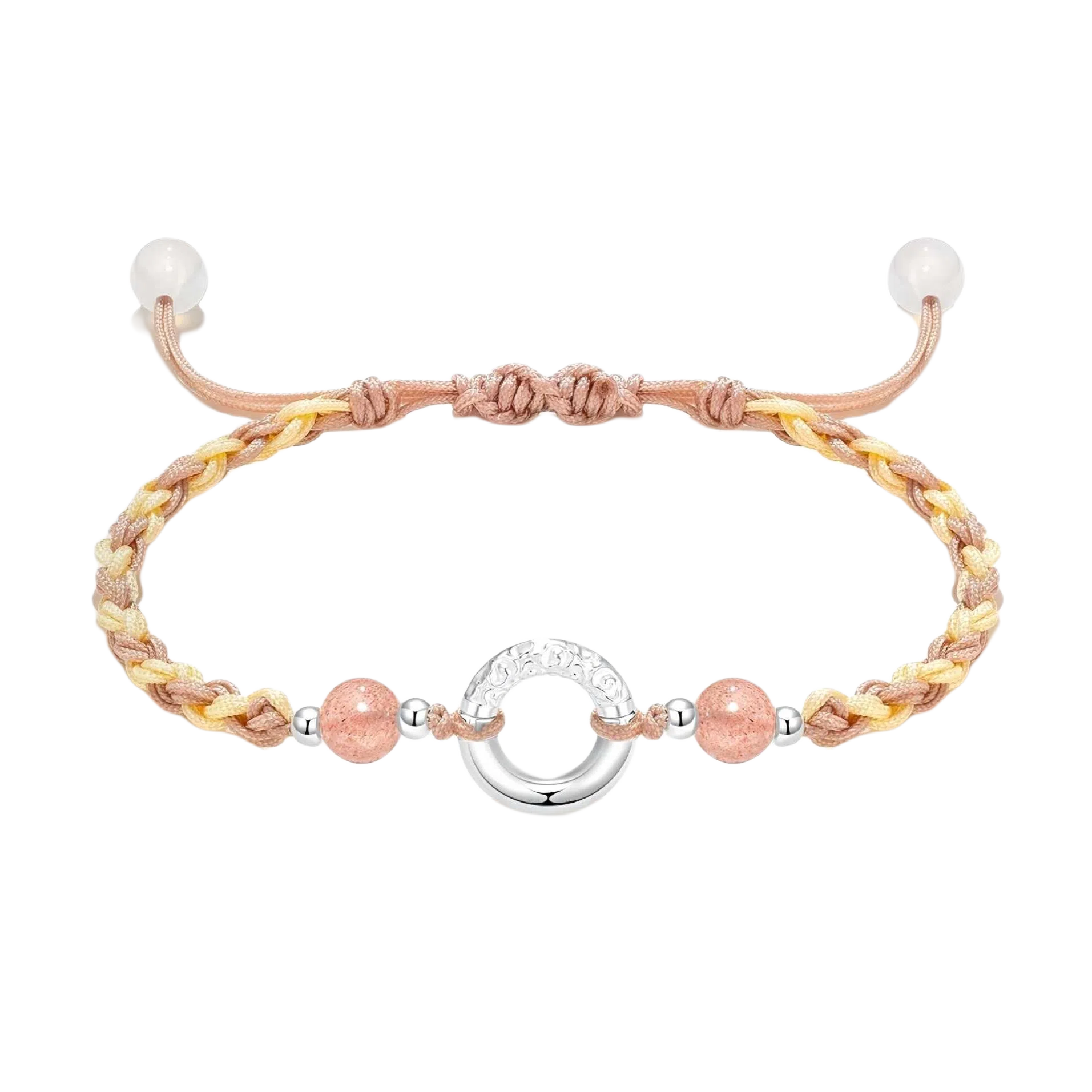 【S999足银平安扣】 色菲尔 新中式祥云转运珠 小众设计国潮顺遂幸运日常通勤出行约会百搭可调节手饰#好运玄学 编绳 手绳 男女同款情侣款