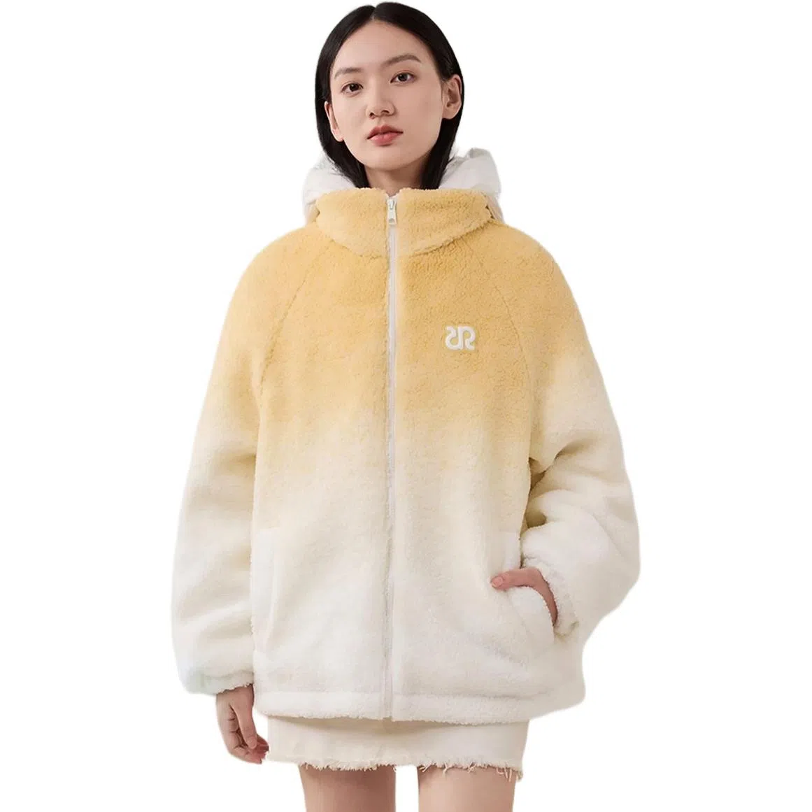 鸭鸭 渐变加厚保暖韩系可爱防风连帽长袖羽绒服 女款