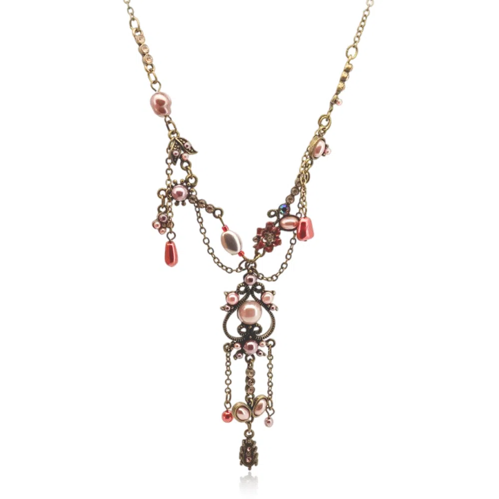 希遇 花时浮蕊 新中式轻奢国潮 时尚简约 小众设计 复古简约 精致高级 #好运 合金 项链 男女同款情侣款