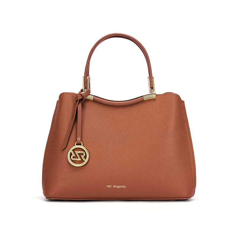 红蜻蜓 气质百搭 牛皮革拼合成革 手提包 中号 女款 多色