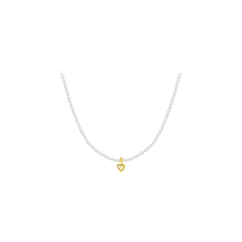 韵系 小众爱心 铜镀金 仿珍珠 项链 女款