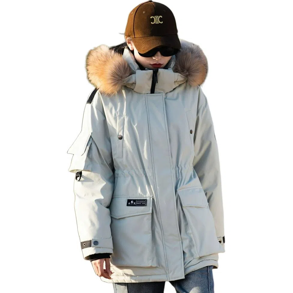 羽物 白鹅绒毛领户外极寒长袖羽绒服 男女同款