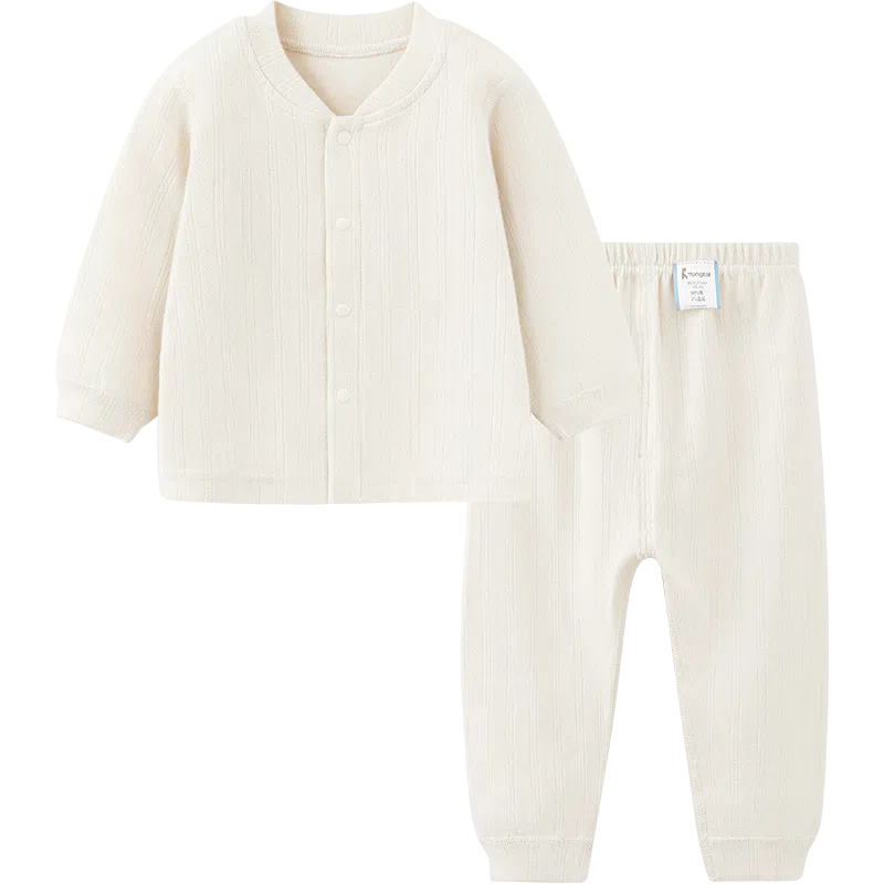 童泰婴儿套装春秋季纯棉男女宝宝立领上衣裤子家居服睡衣睡裤提花