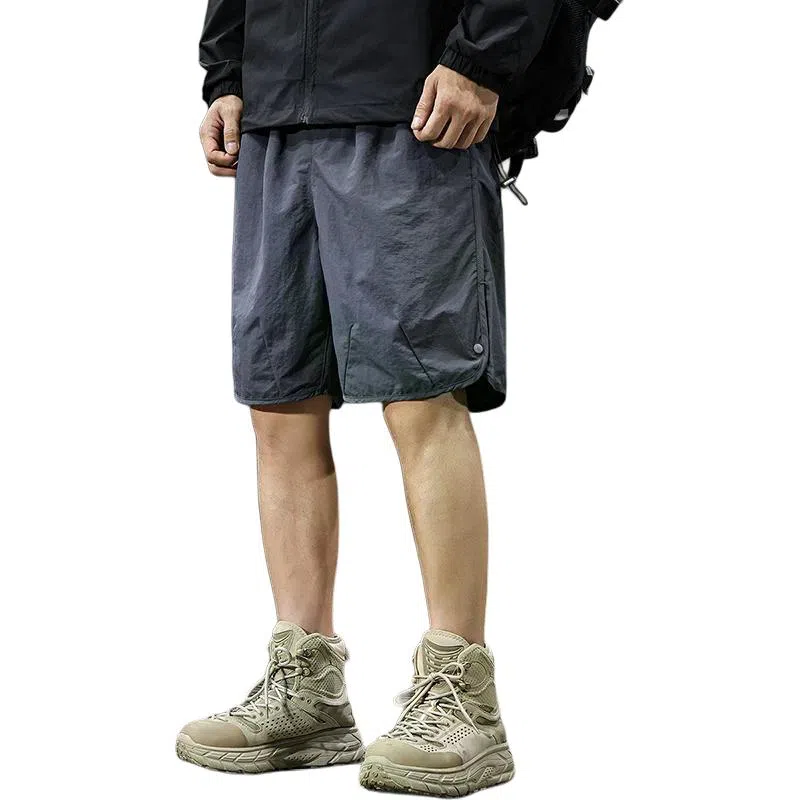 遨宇 美式夏威夷户外机能多巴胺轻薄速干工装男潮牌宽松大码高端排扣沙滩裤子男五分裤休闲短裤 男款