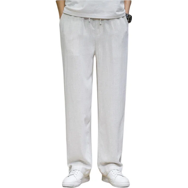 煦加 透气微弹中腰纯色休闲裤 男款