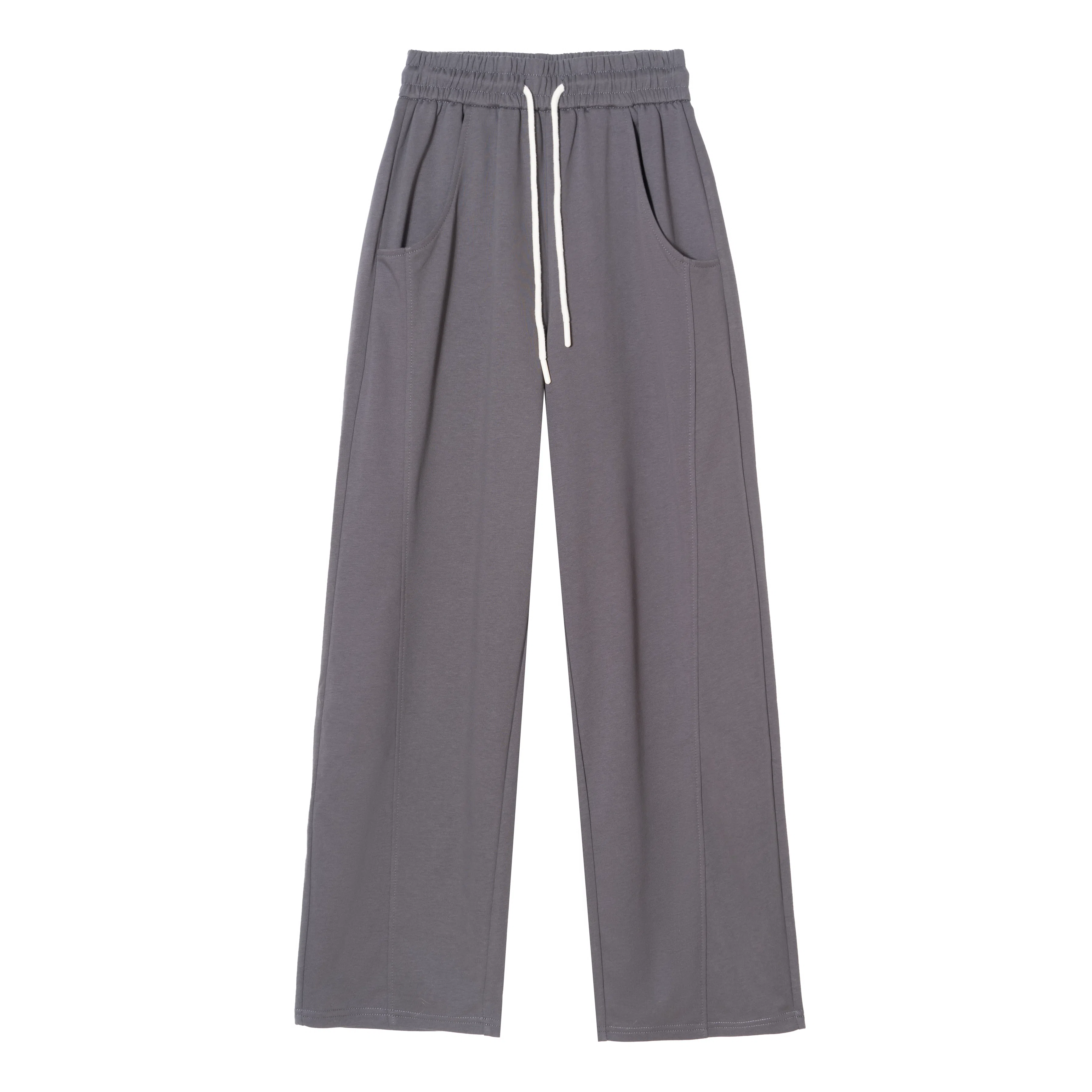 法文箱子 简约中腰宽松休闲裤 女款