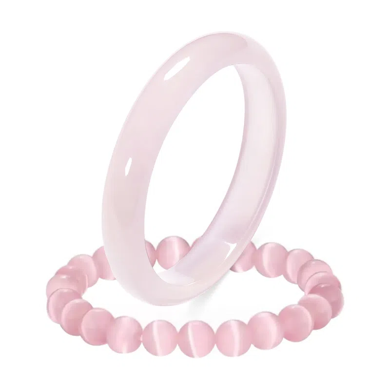 【佳人玉镯】 琉堇 繁花似锦一步一响清冷简约小众高级感设计 轻奢优雅汉服旗袍百搭贵妃镯#好运 玻璃猫眼 手镯 男女同款情侣款