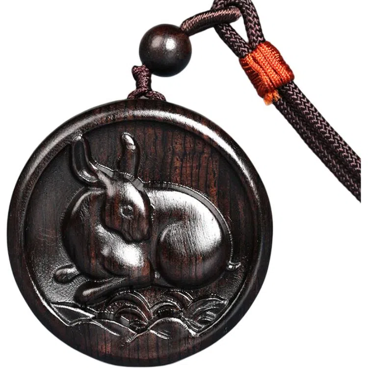 工匠一族 十二生肖圆牌 雕刻 紫光檀 项链 男女同款情侣款