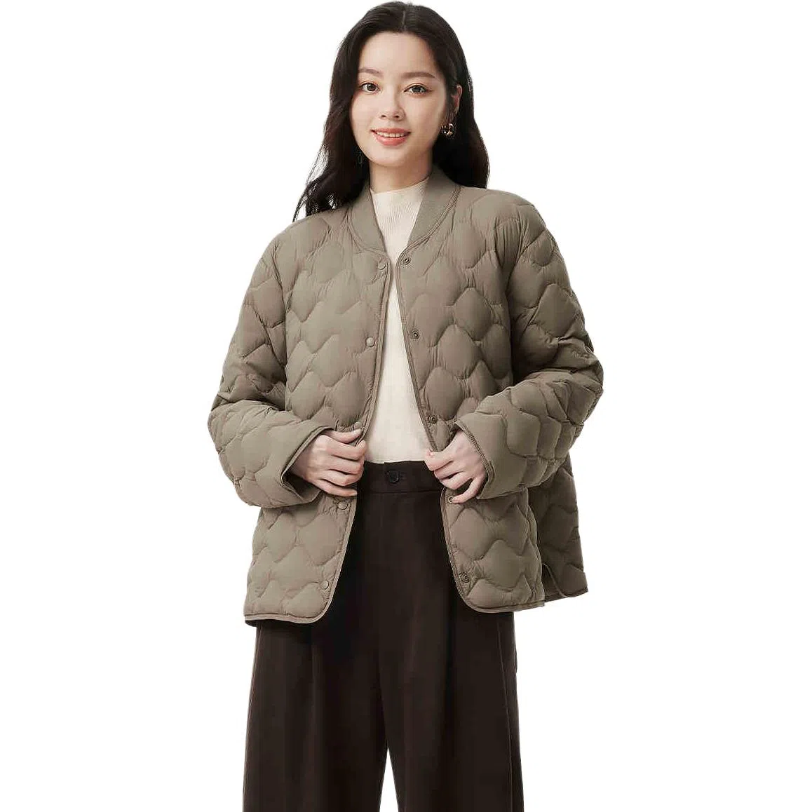 坦博尔 菱格轻暖保暖长袖羽绒服 女款