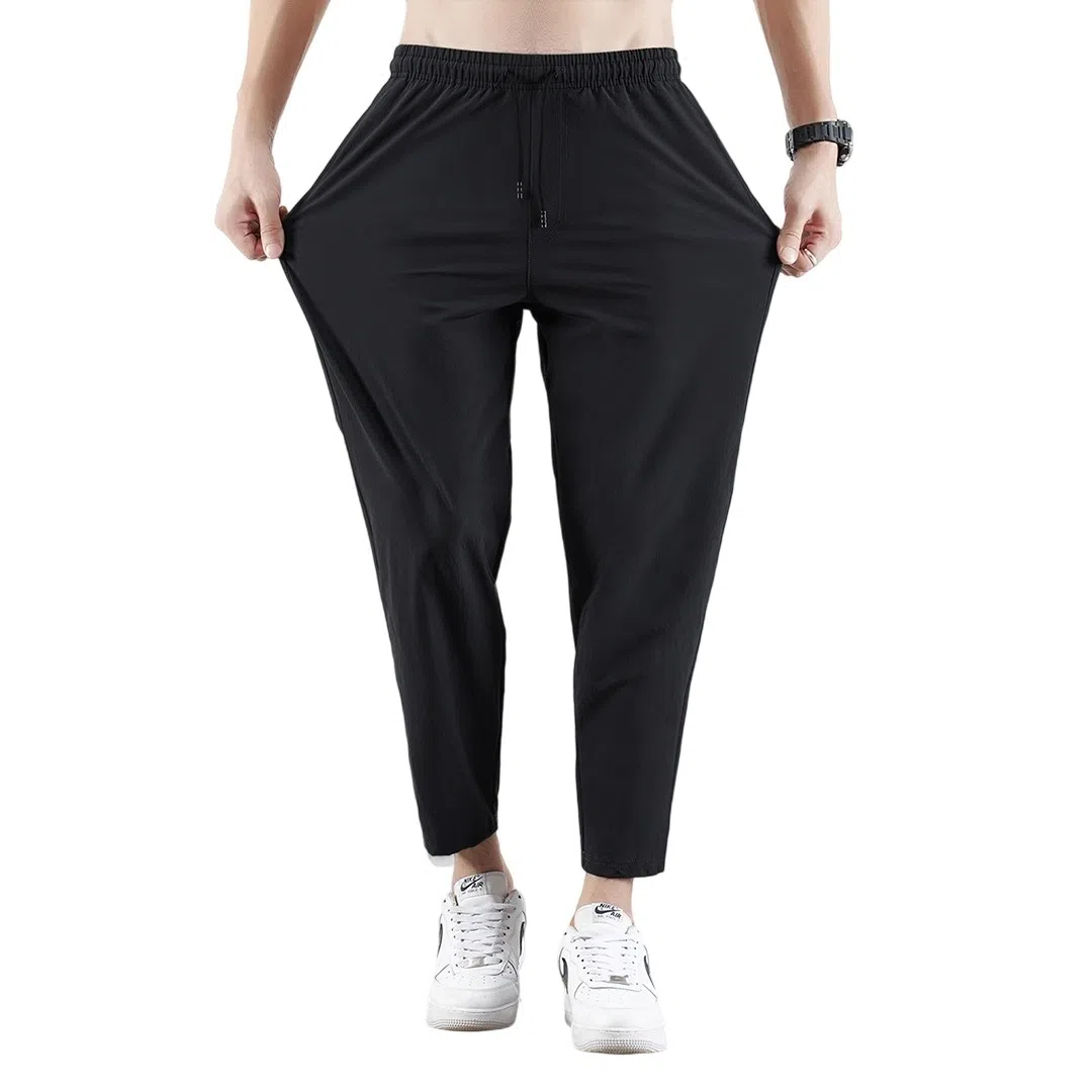 顶峰保罗 无性别主义九分裤薄款凉感亲肤透气宽松运动潮流商务直筒速干时尚百搭系带休闲裤 男女同款