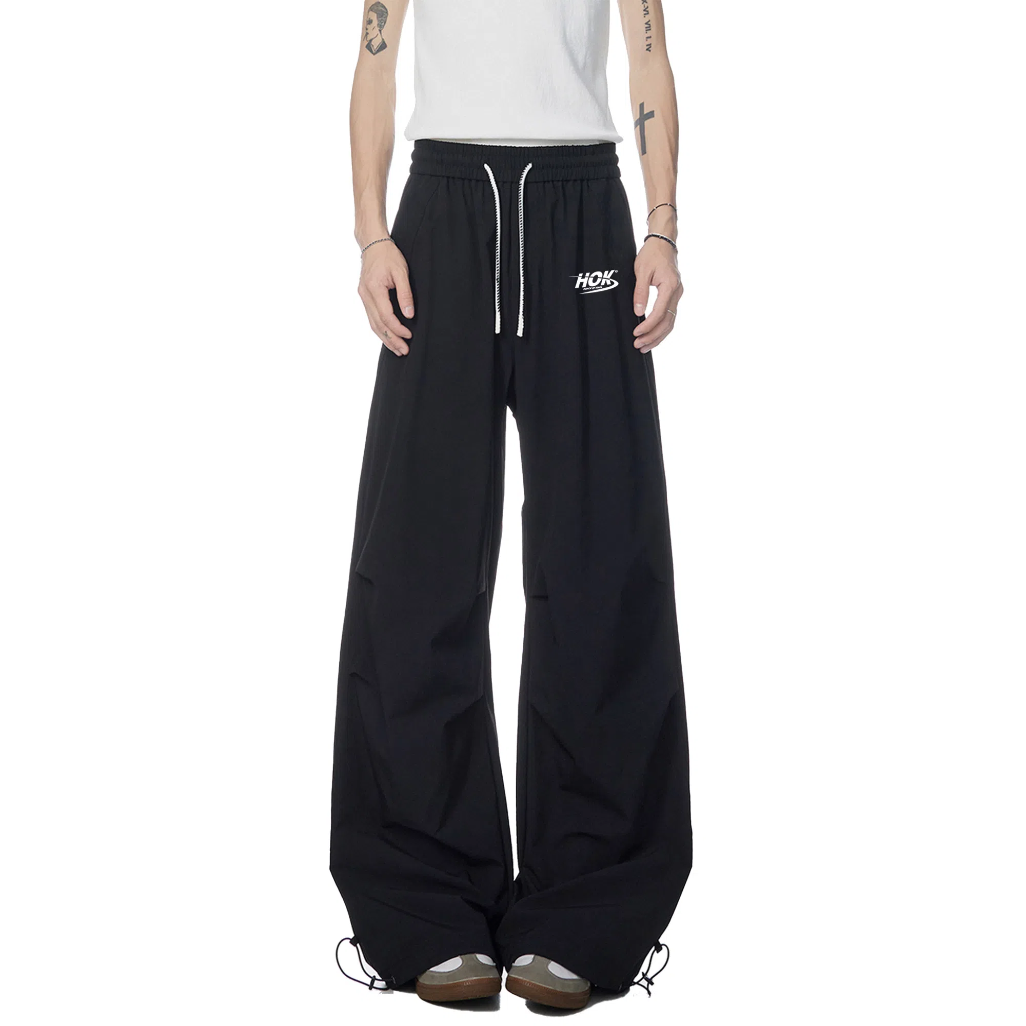 王者荣耀 美式简约纯色休闲长裤宽松舒适透气冰感弹力户外通勤显高显瘦时尚百搭针织运动裤 男女同款