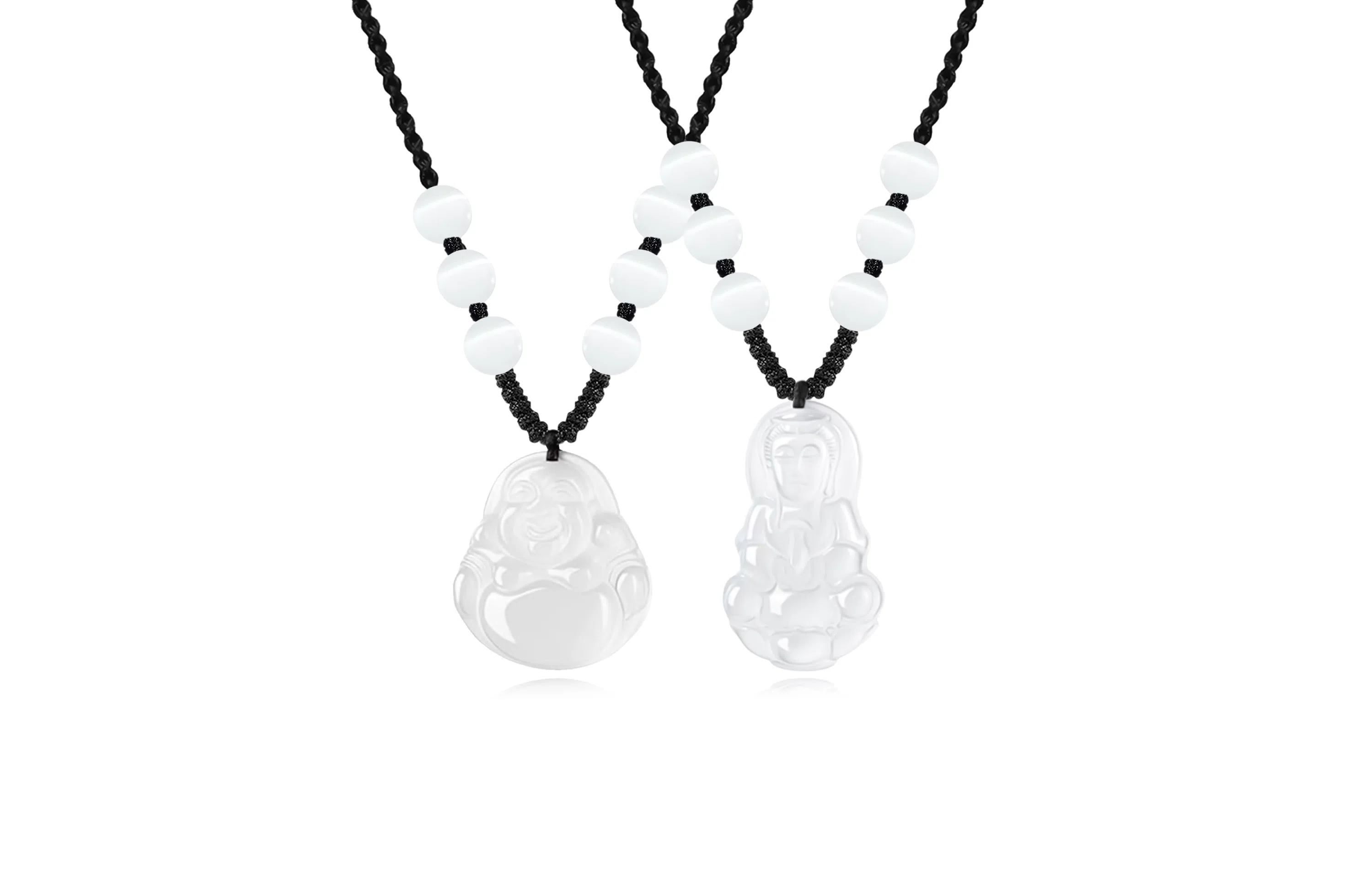 中国珠宝 笑脸弥勒佛吊坠  新中式复古国风高级感玉佛温柔气质平安好运观音锁骨链 玉髓 项链 男女同款情侣款