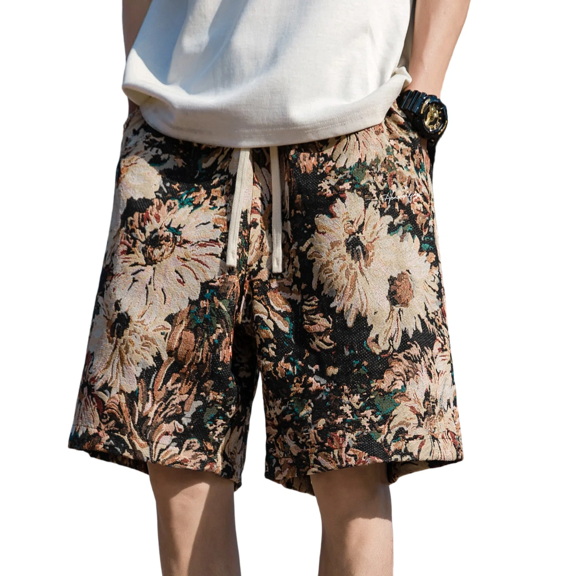 王者荣耀 美式街头宽松柔软舒适亲肤多色基础款老钱风度假风五分裤休闲短裤 男女同款