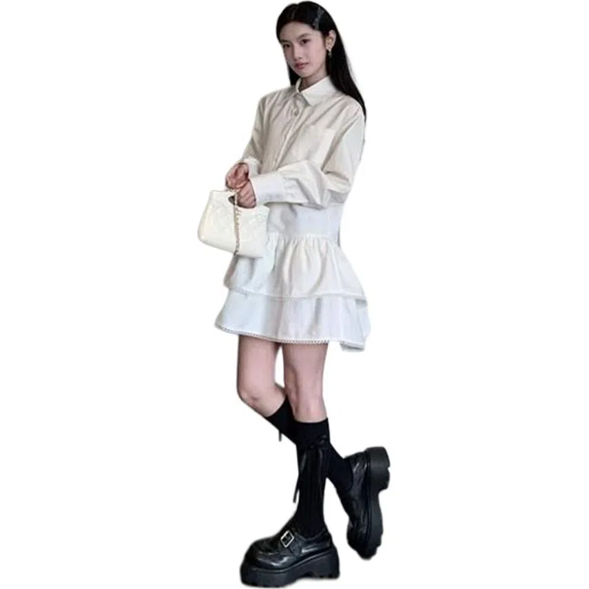 思蓓儿 小众舒适百气质长袖连衣裙 女款