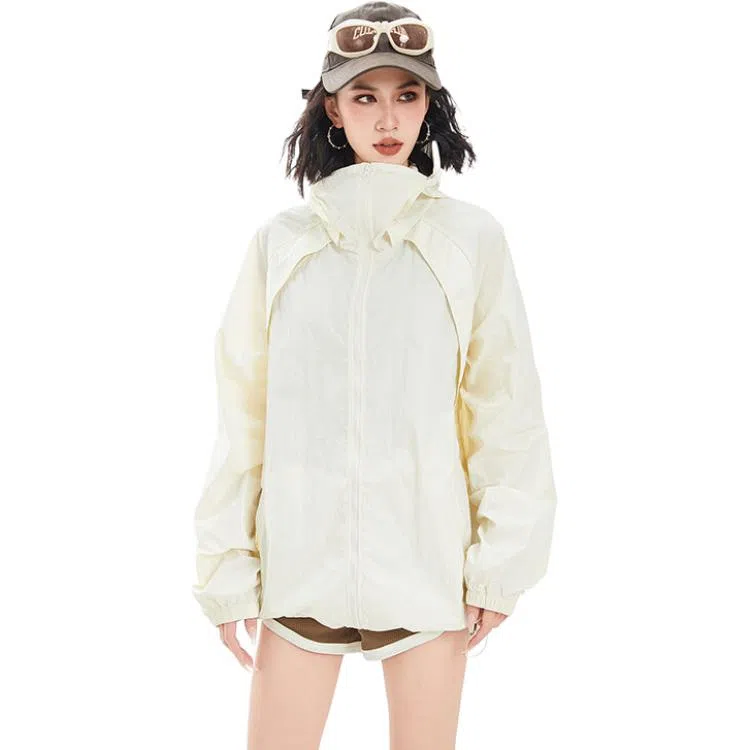 袋鼠 冰丝连帽衣中性风高品质轻薄凉感透气网眼户外运动拼接 凉感透气防晒防晒服 男女同款