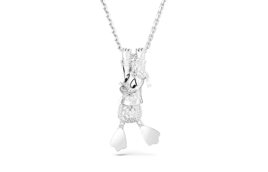 Swarovski Disney Donald Duck Pendant Necklace Silver