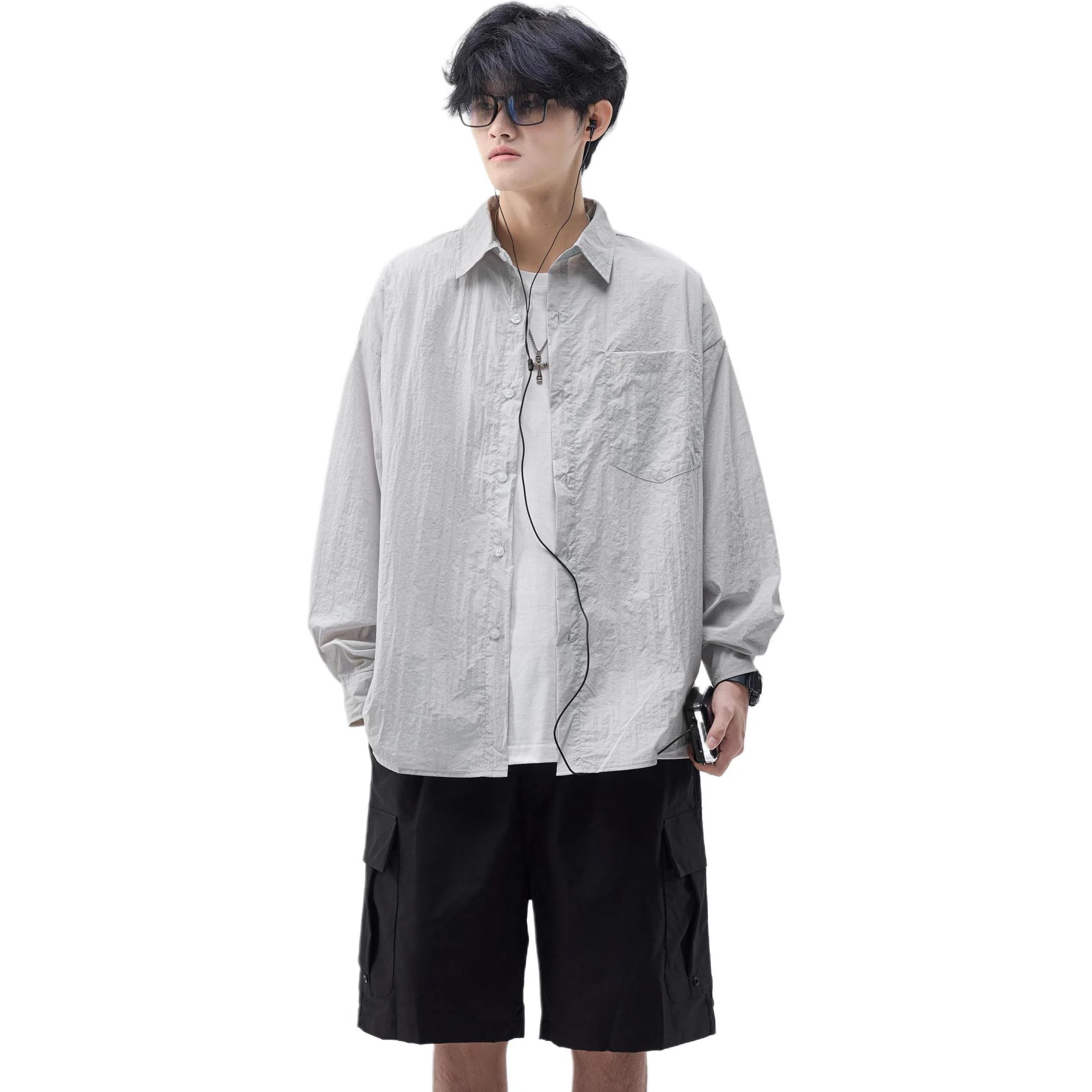 帝狼牛 山系户外翻领宽松舒适落肩防晒服 男女同款