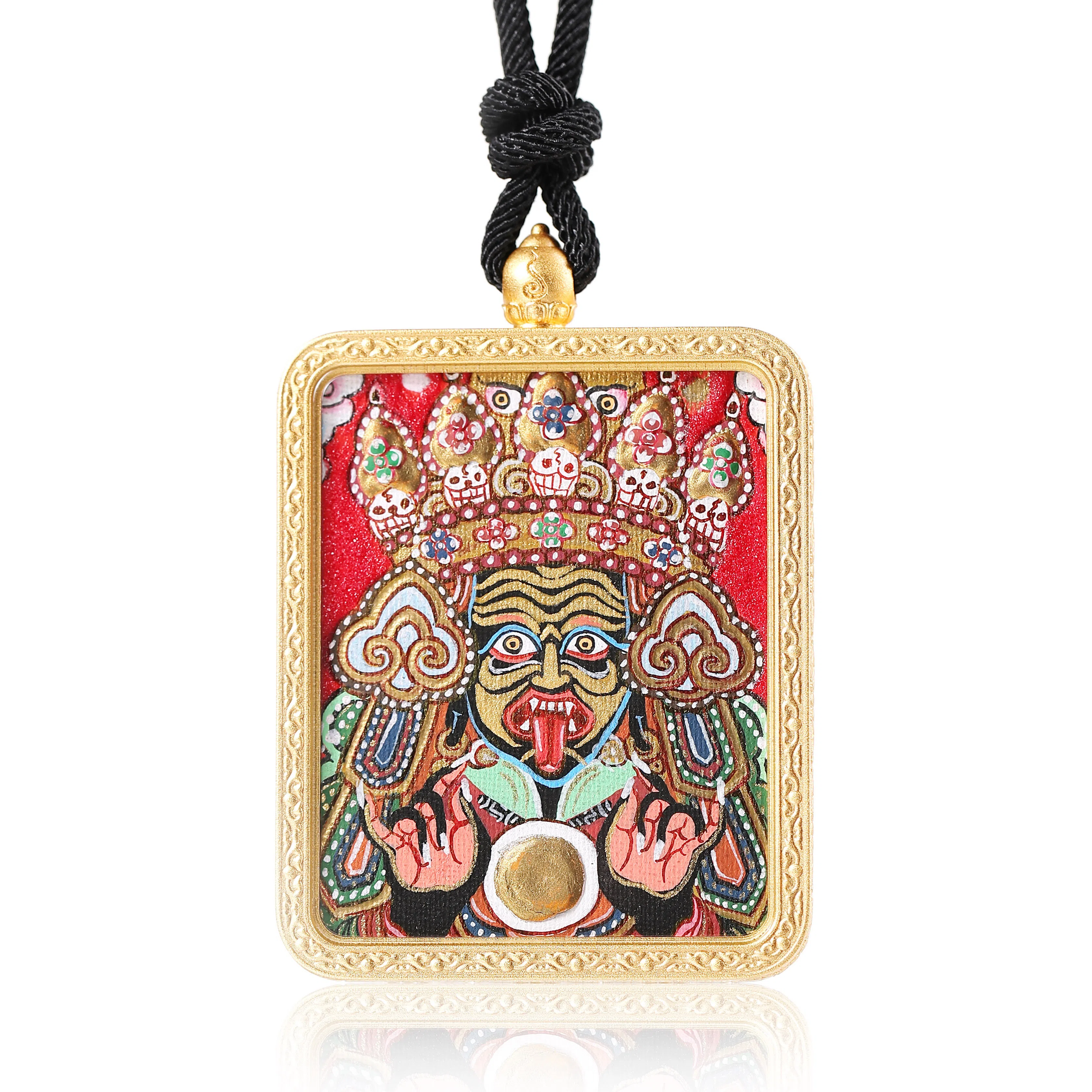 喃呢 藏式热贡手绘唐卡扎基拉姆新中式都市文玩国风国潮旺福平安吉祥好运 合金 项链 男女同款情侣款
