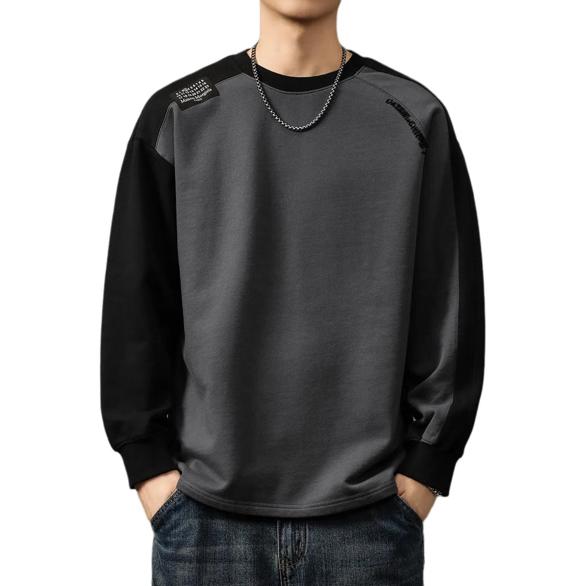PRPK Basic Colorblock Raglan Longsleeve Sweatshirt