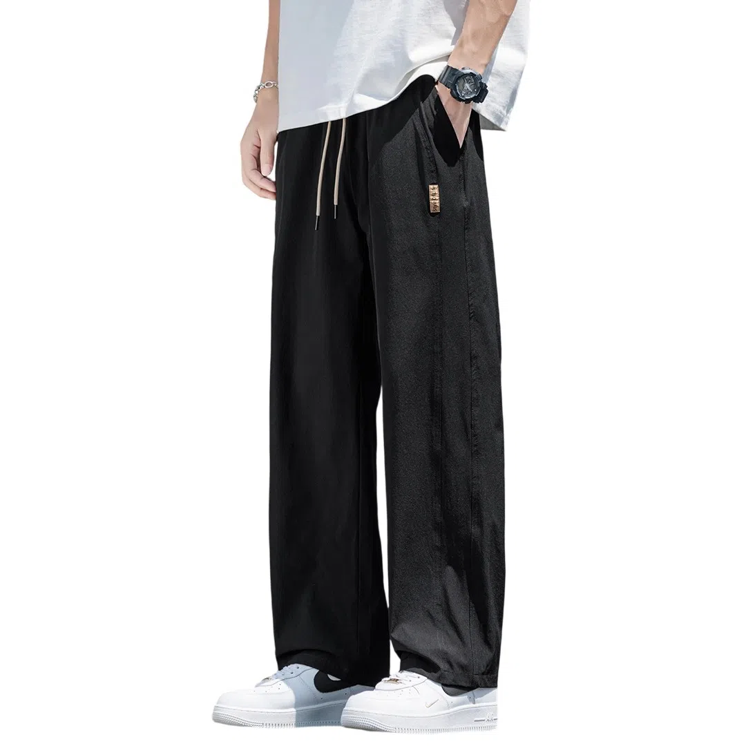 顶峰保罗 无性别主义凉感亲肤透气宽松直筒运动裤子美式潮流轻薄长裤时尚百搭高级感休闲裤 男女同款