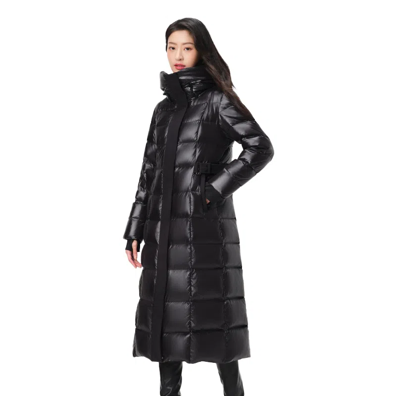 坦博尔 鹅绒长款过膝高充绒量加厚羽绒服 女款