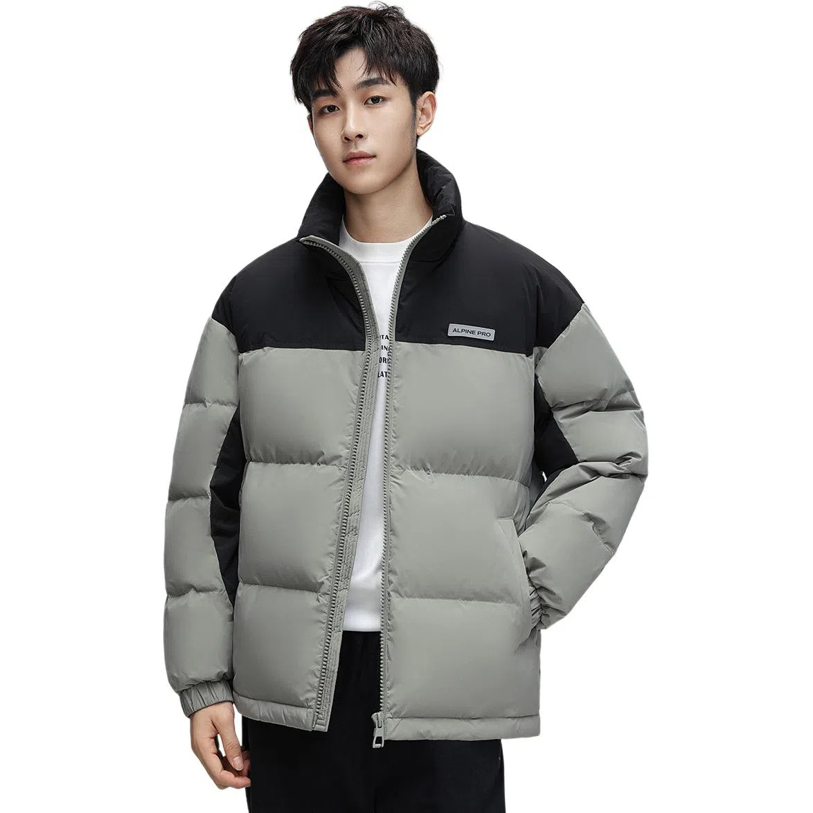 鸭鸭 青年时尚韩版休闲短款拆卸连帽外套纯色拼色户外加厚保暖面包羽绒服 通用 学生党好物