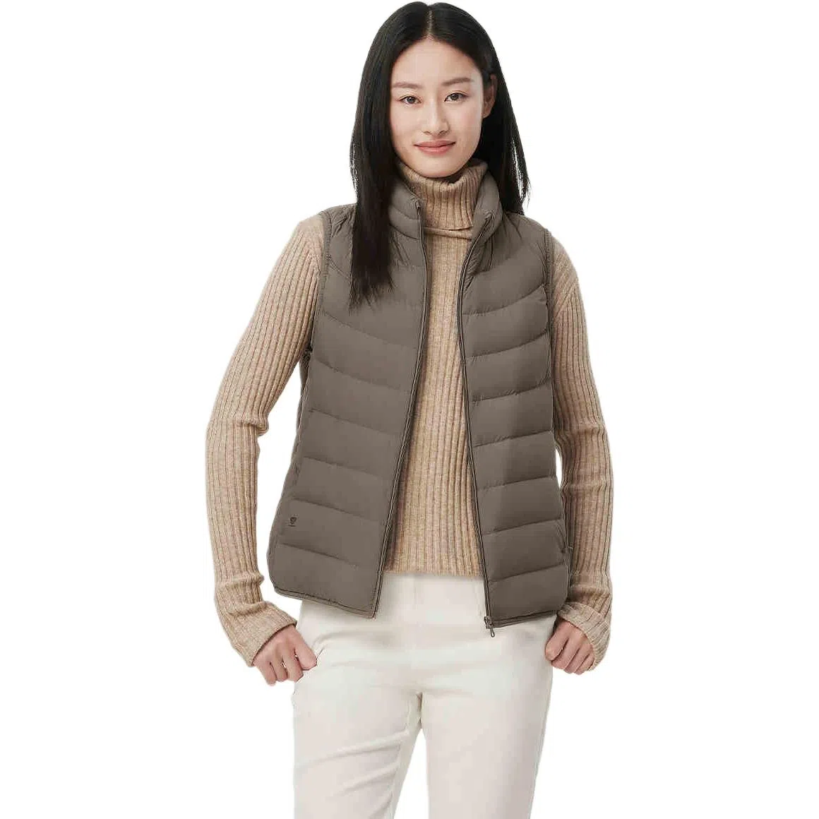 坦博尔 纯色立领羽绒马甲 女款