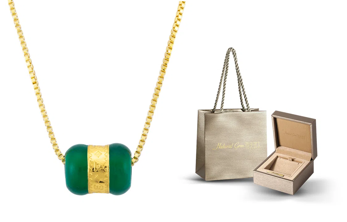 指尖瑰宝 转运珠 路路通 青白玉 项链 女款 礼物