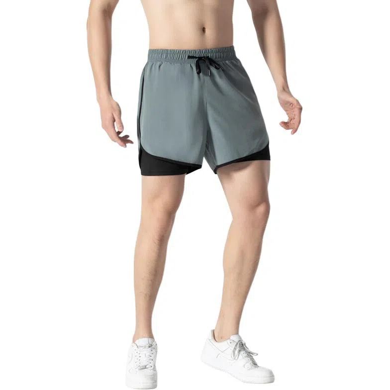 物质公式 美式复古高街纯色基础款三分不过膝透气亲肤自带内衬防走光运动健身跑步篮球裤 男女同款