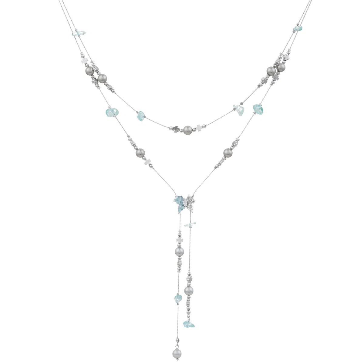 SUMIYAKI Mint Butterfly Beaded Necklace Copper