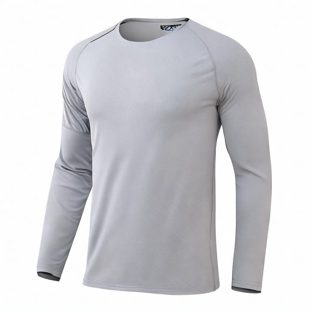 浪莎 运动长袖打底圆领健身衣 男款